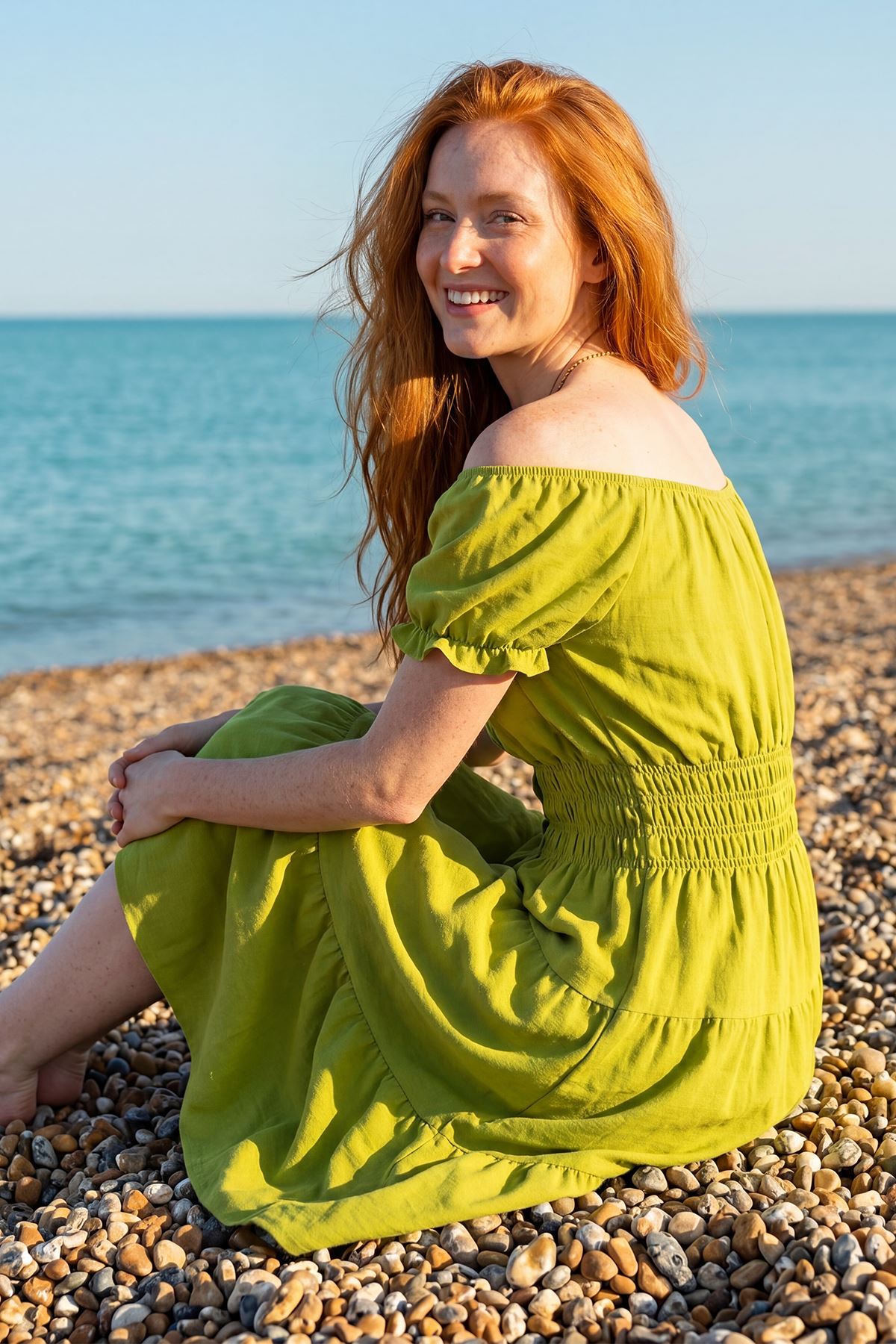Thermabuild | Plain Shirred Waist Tiered Dress