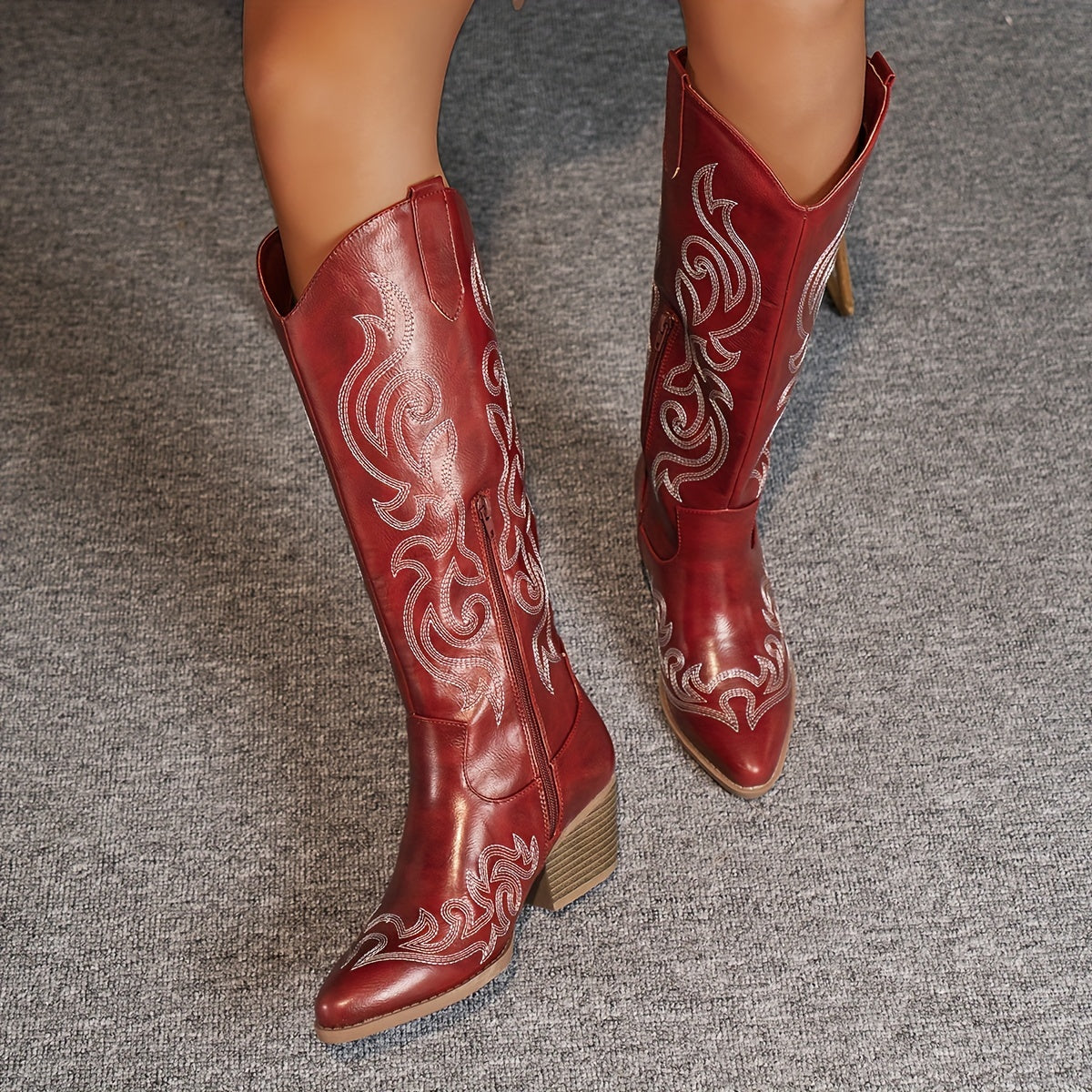 Thermabuild | Women's Knee-High Block Heel Cowboy Boots