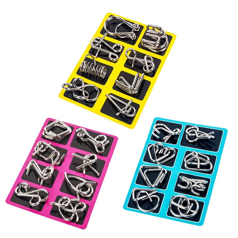 Thermabuild | 8 Piece Metal Puzzle Ring Set Brain Teaser Toys
