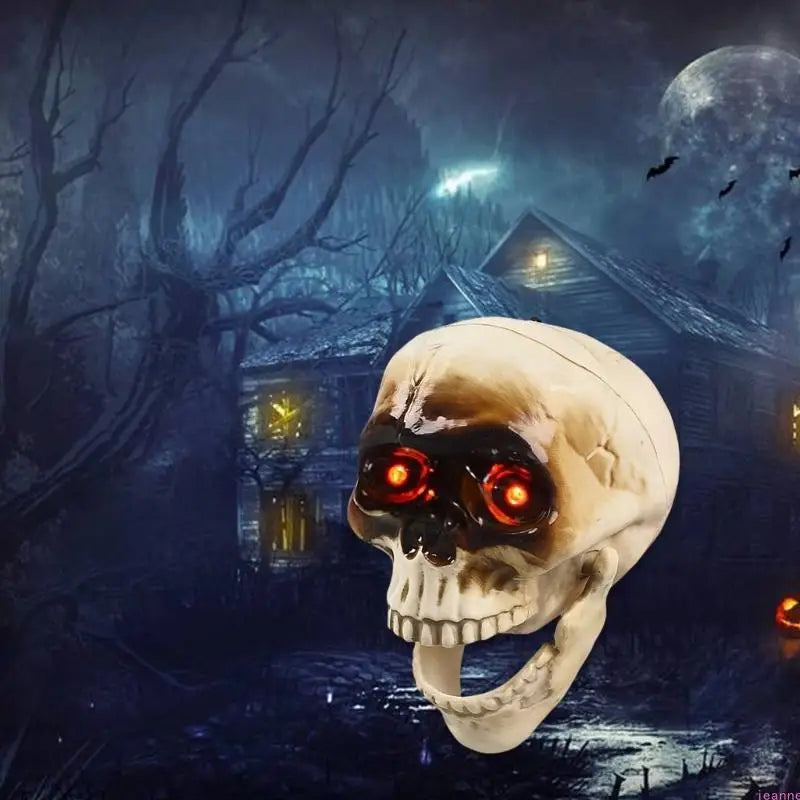 Thermabuild | Animated Halloween Skeleton Head with Flashing Eyes