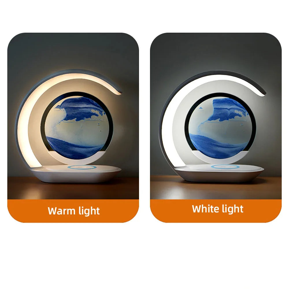 Thermabuild | 3D Sand Art Table Lamp with Wireless Charger