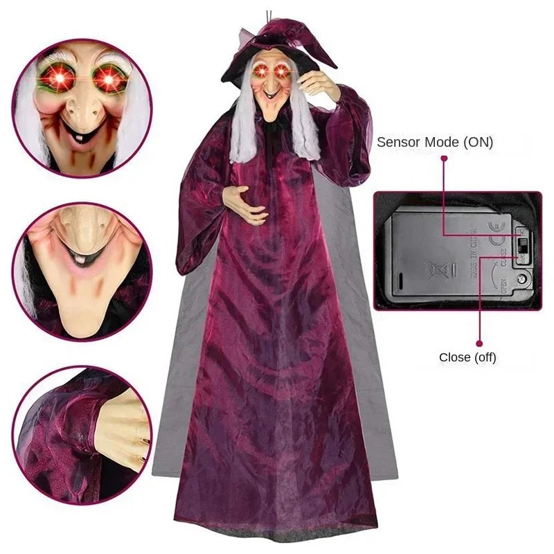Thermabuild | Animated Halloween Witch Decor with Sound and Glowing Eyes