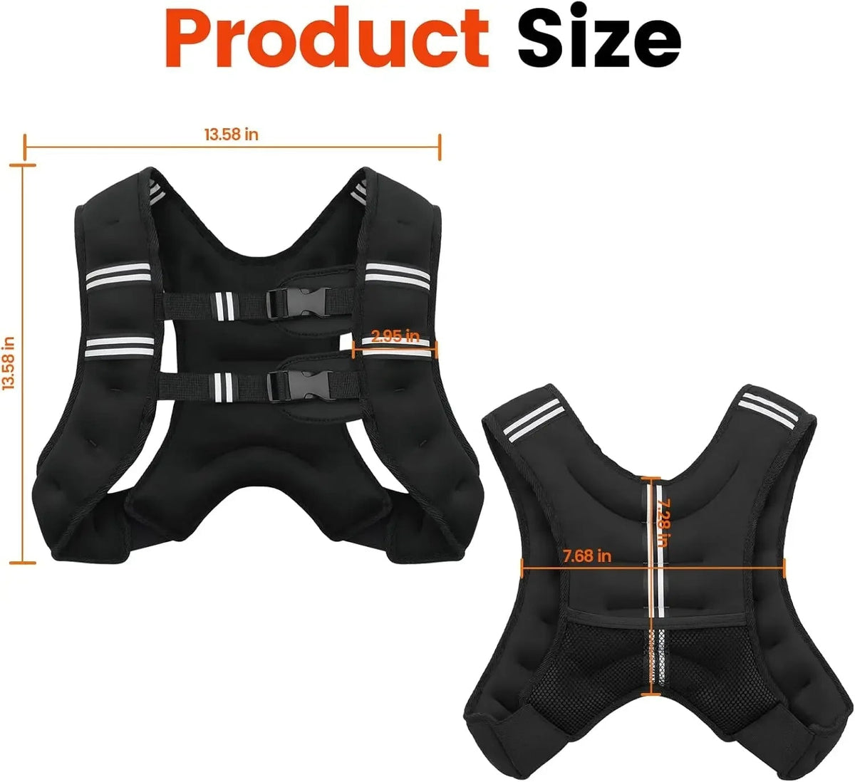 Thermabuild | Adjustable Weighted Vest with Reflective Stripes