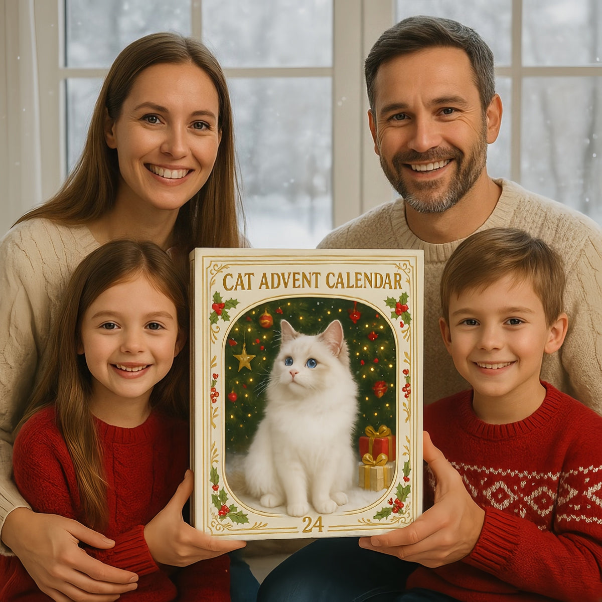 Thermabuild | Cat Advent Calendar with 24 Charm Ornaments