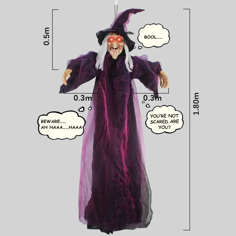 Thermabuild | Animated Halloween Witch Decor with Sound and Glowing Eyes