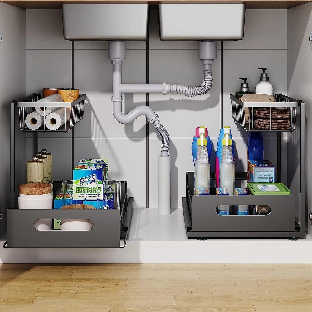 Thermabuild | 2 Tier Slide Out Under Sink Organizer