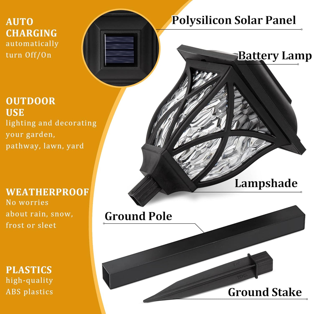 Thermabuild | 6 Pack Led Solar Pathway Garden Lights Outdoor