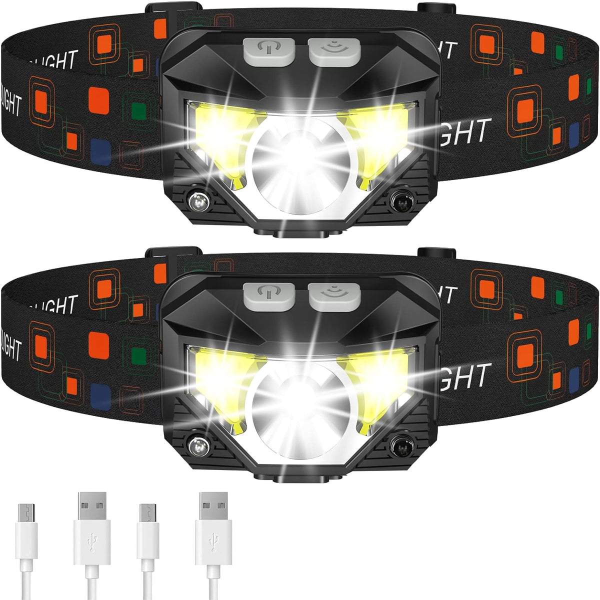 Thermabuild | 2-Pack Ultra-Bright Led Rechargeable Headlamp Flashlight Waterproof And Motion Sensor