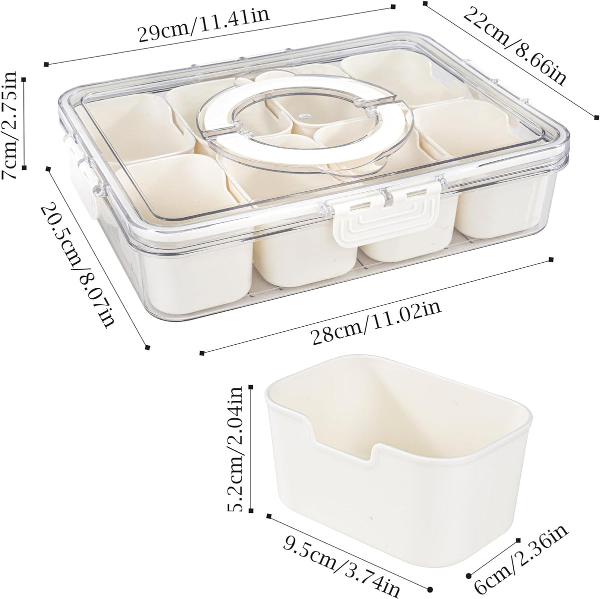 Thermabuild | 8 Compartments divided serving tray with Handle