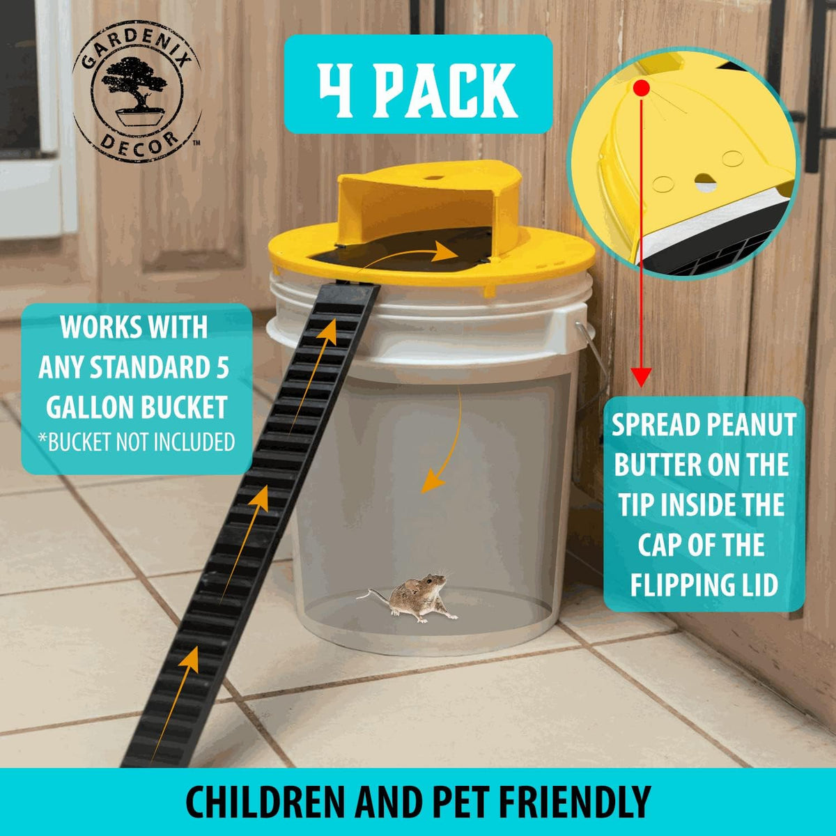 Thermabuild | 4-Pack Bucket Lid Mouse Trap