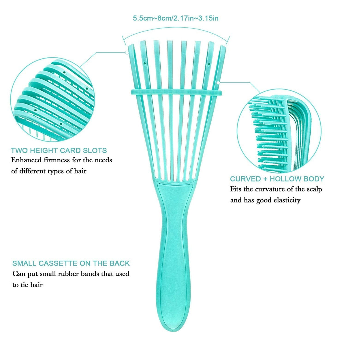 Thermabuild | 2 Pieces Detangling Brush for Afro America African Hair Textured 3a to 4c