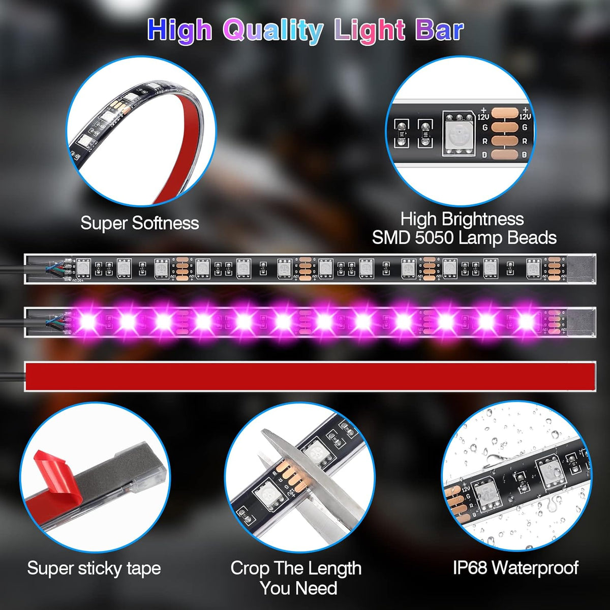 Thermabuild | 12pcs Motorcycle Led Light Kit With Brake Light Turn Signal