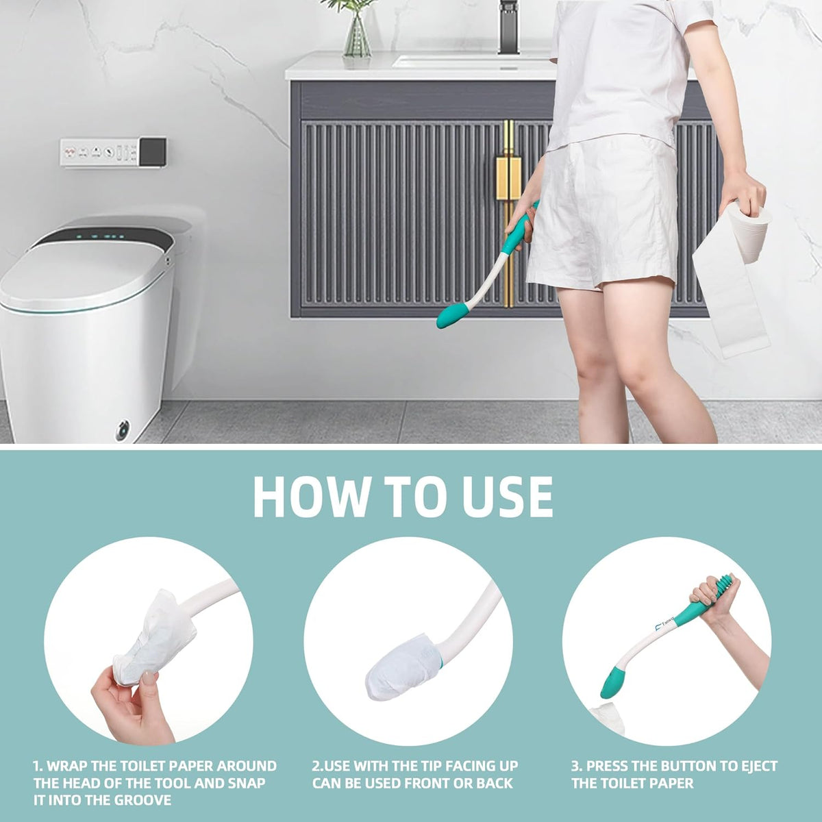 Thermabuild | 2pcs Toilet Aid For Wiping Long Reach Comfort Butt Wiper Tools