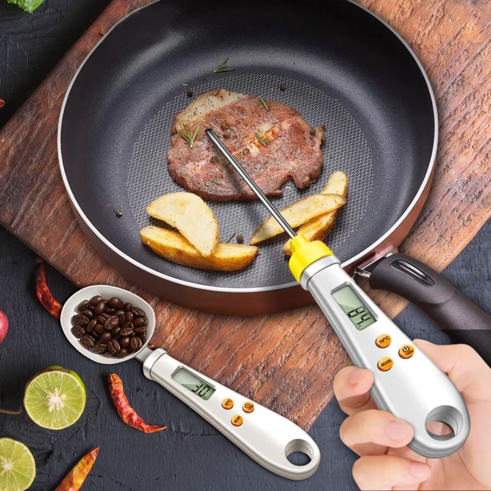 Thermabuild | 2-in-1 Digital Mini Spoon Scale & Food Thermometer
