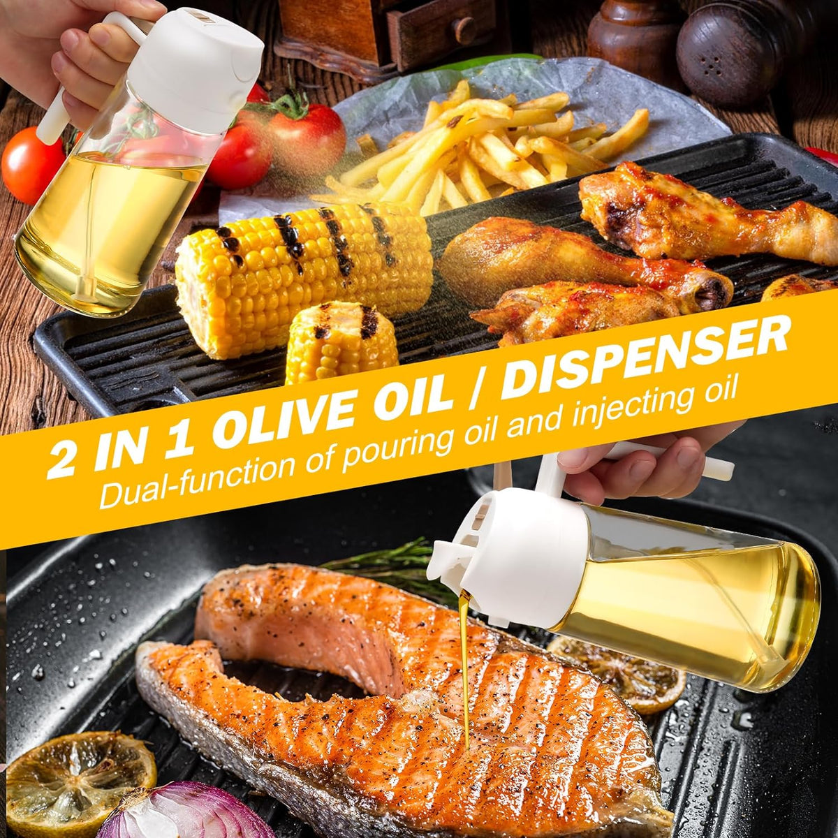 Thermabuild | 2 Pack Oil Dispenser And Sprayer Bottle