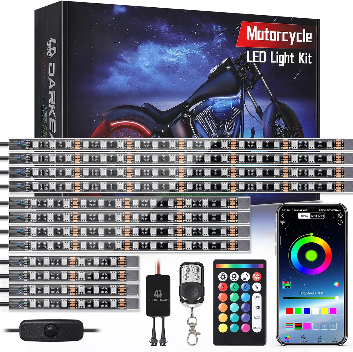 Thermabuild | 12pcs Motorcycle Led Light Kit With Brake Light Turn Signal