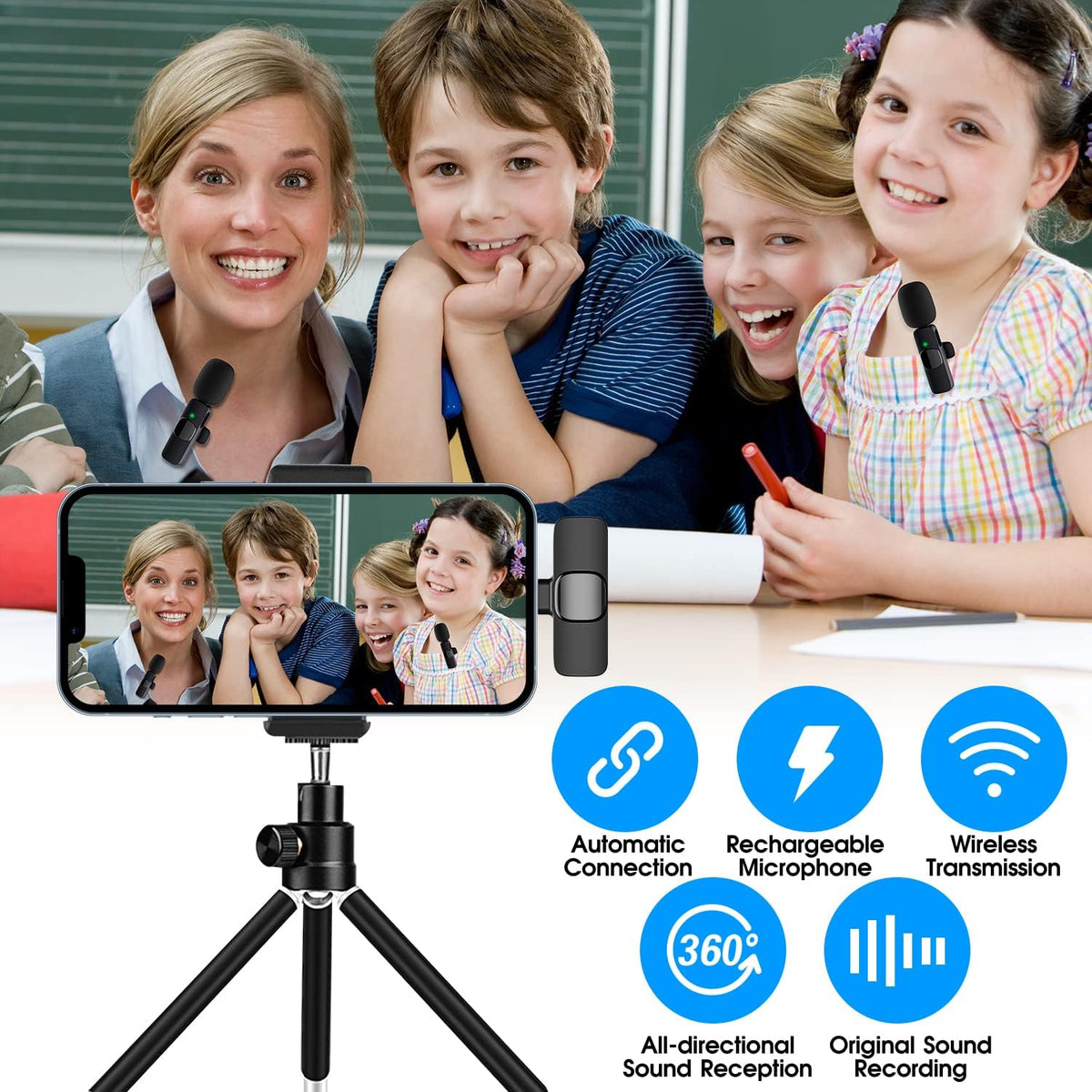 Thermabuild | 2 Pack Wireless Microphone For Iphone Ipad
