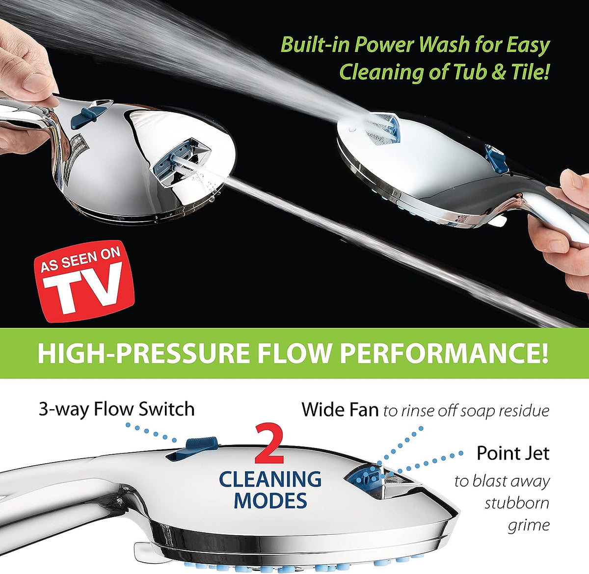 Thermabuild | Adjustable Pressure Handheld Shower Head With A Hose