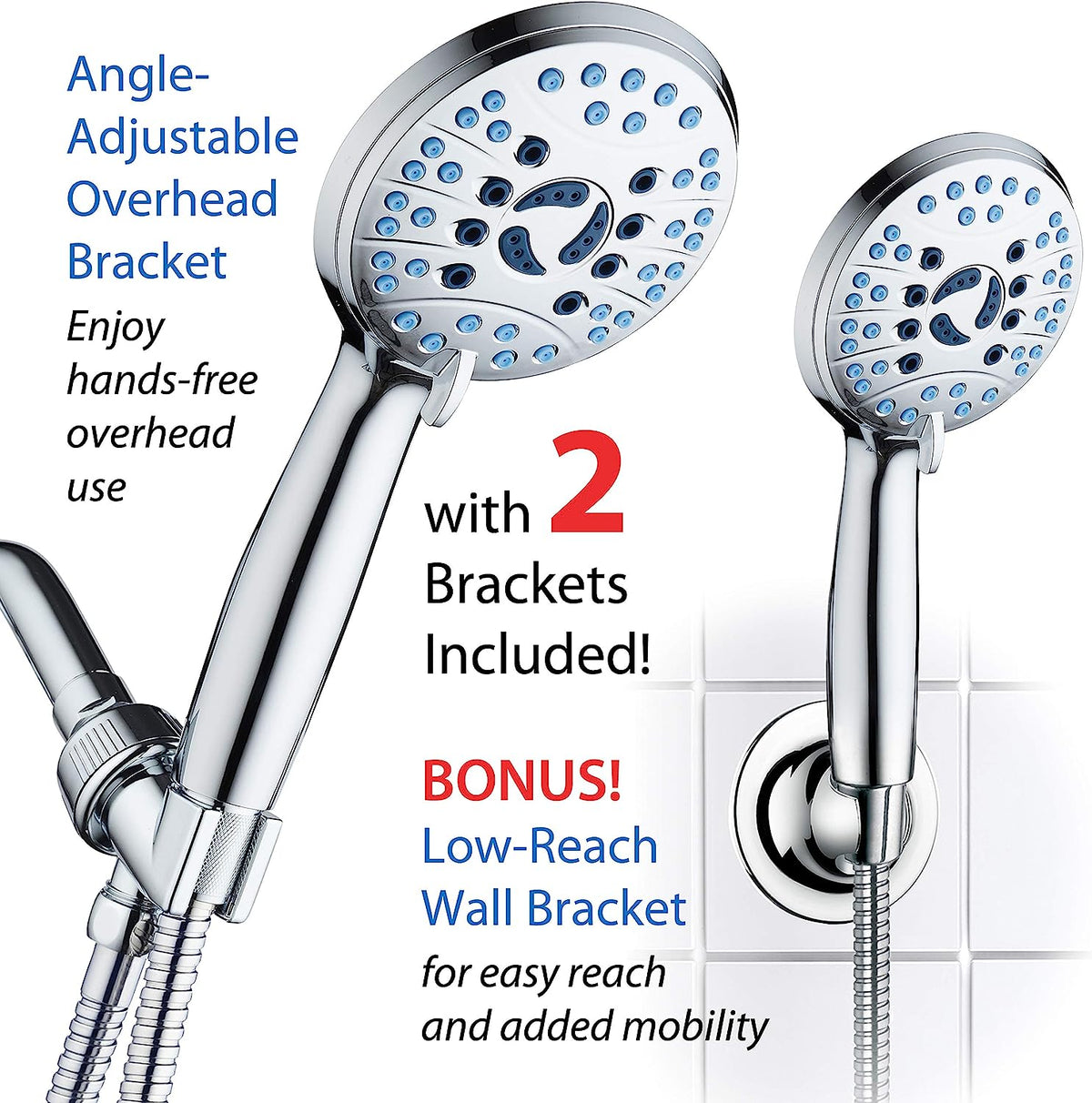 Thermabuild | Adjustable Pressure Handheld Shower Head With A Hose