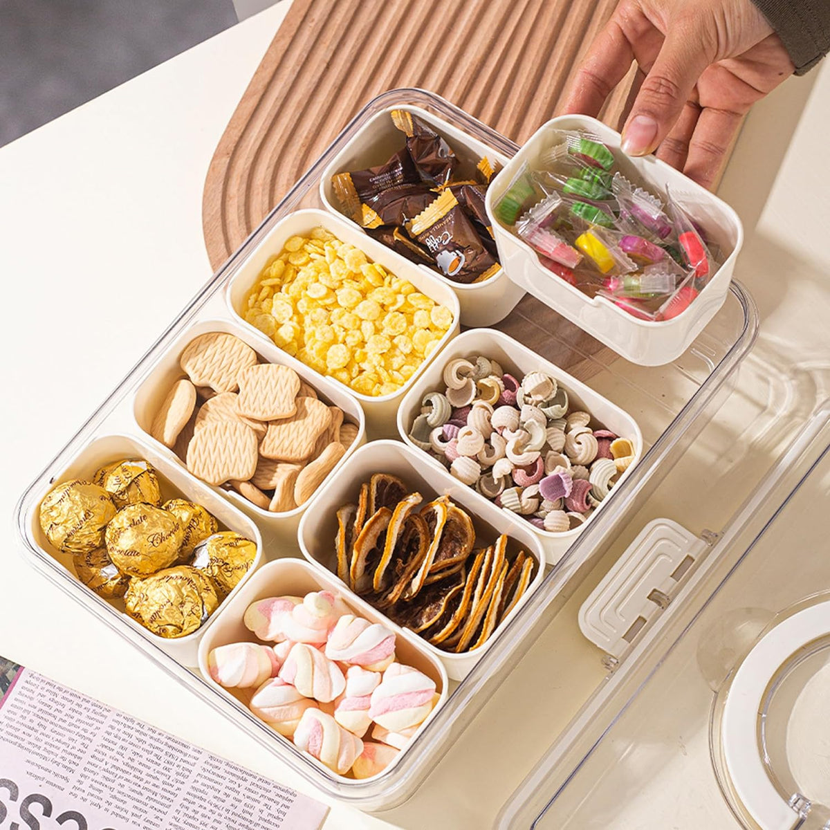 Thermabuild | 8 Compartments divided serving tray with Handle