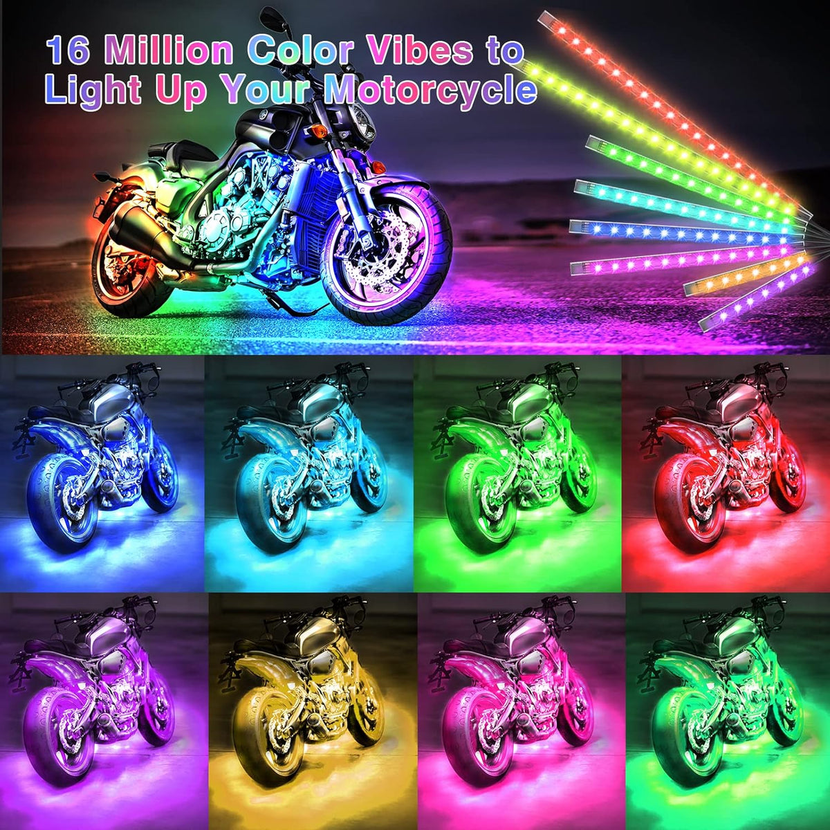 Thermabuild | 12pcs Motorcycle Led Light Kit With Brake Light Turn Signal