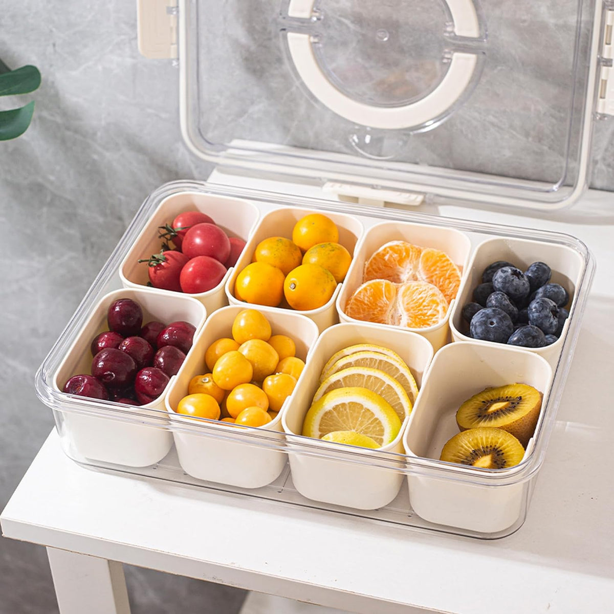 Thermabuild | 8 Compartments divided serving tray with Handle
