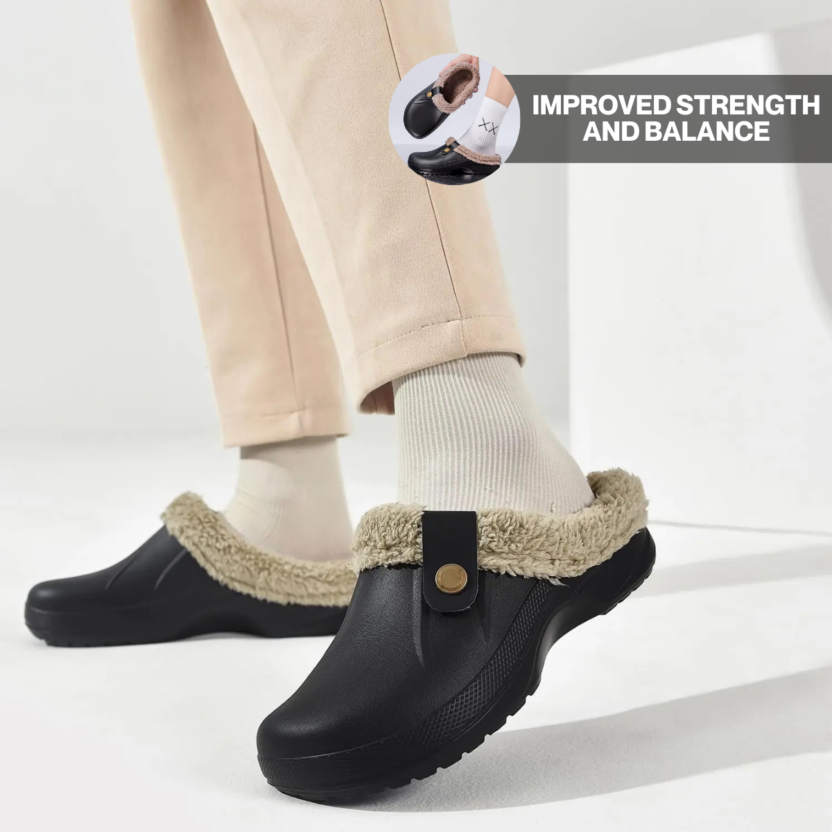 Thermabuild | Arlo Fuzzy Comfort Clog Mules – Cozy Fit