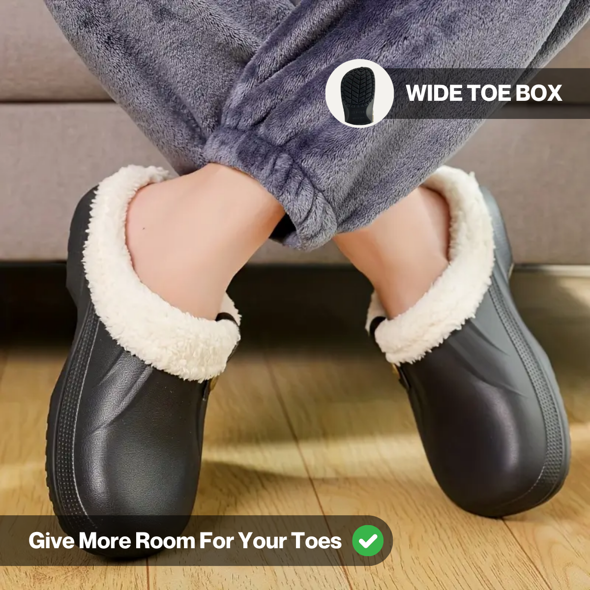 Thermabuild | Arlo Fuzzy Comfort Clog Mules – Cozy Fit