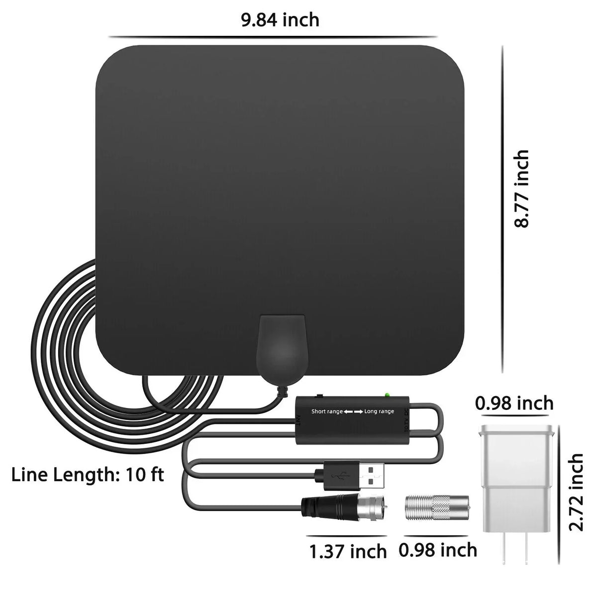 Thermabuild | 300 Miles Indoor Digital Amplified HDTV Antenna W/ Signal Booster