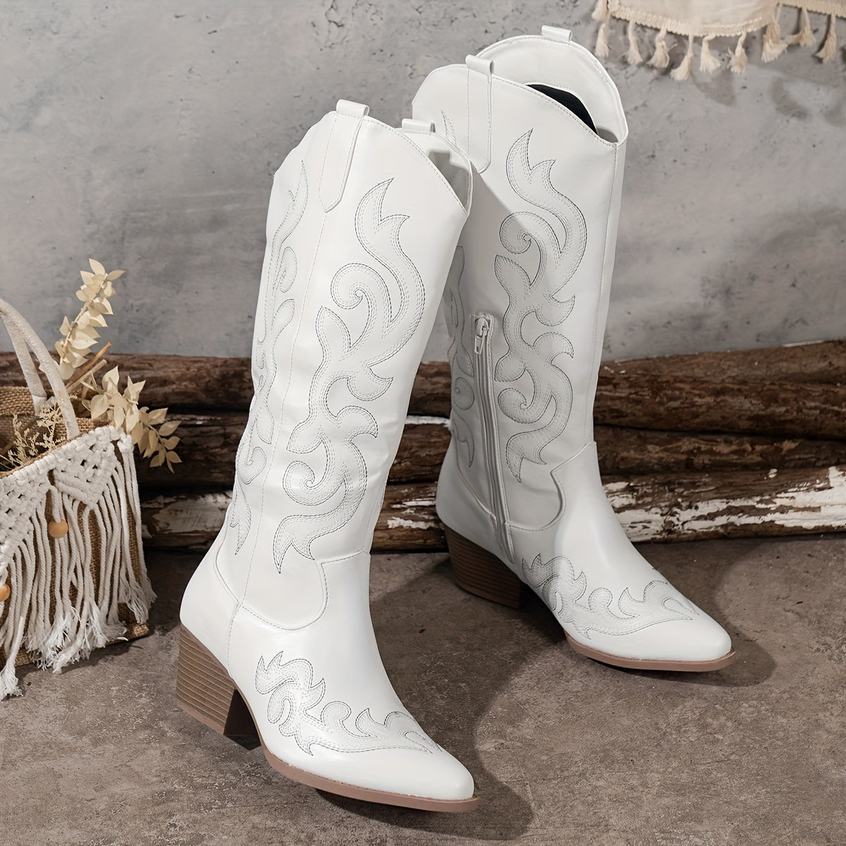 Thermabuild | Women's Knee-High Block Heel Cowboy Boots