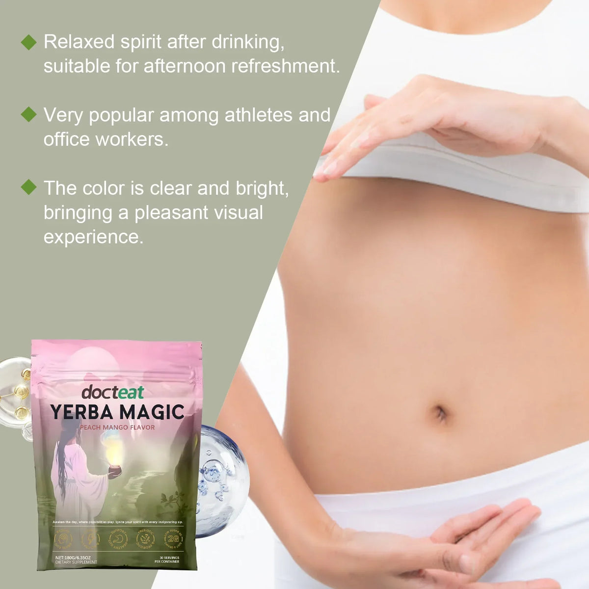 Thermabuild | Instant Yerba Mate Tea Powder - 180g Dietary Supplement for Natural Energy Support and Gut Health - Refreshing Daily Super Drink for Adults - Unisex