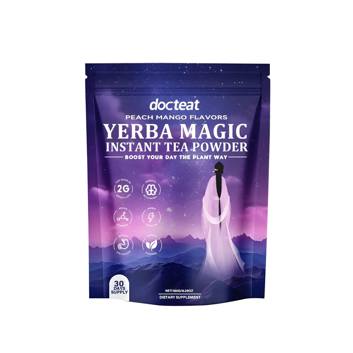 Thermabuild | Instant Yerba Mate Tea Powder - 180g Dietary Supplement for Natural Energy Support and Gut Health - Refreshing Daily Drink for Adults - Unisex