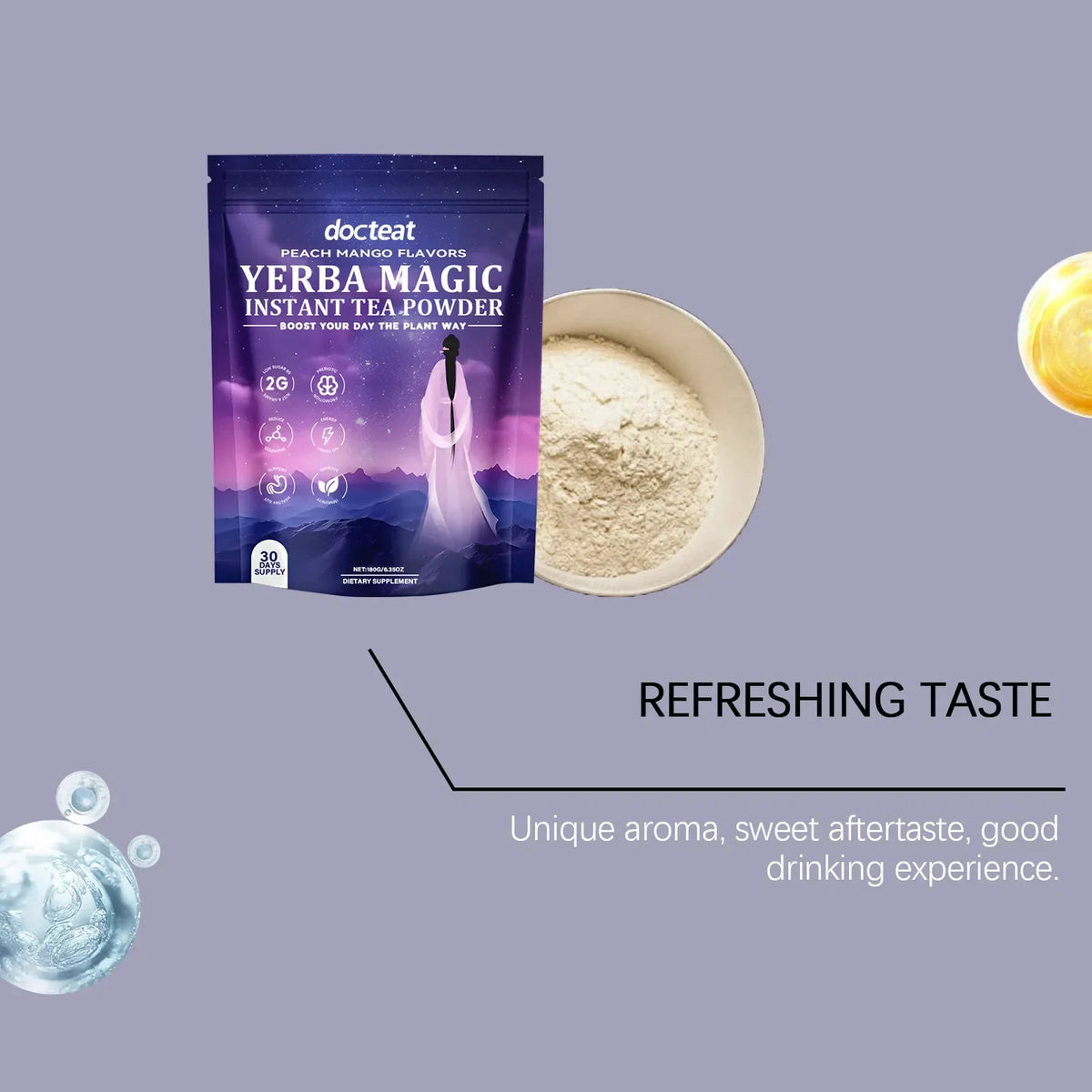 Thermabuild | Instant Yerba Mate Tea Powder - 180g Dietary Supplement for Natural Energy Support and Gut Health - Refreshing Daily Drink for Adults - Unisex