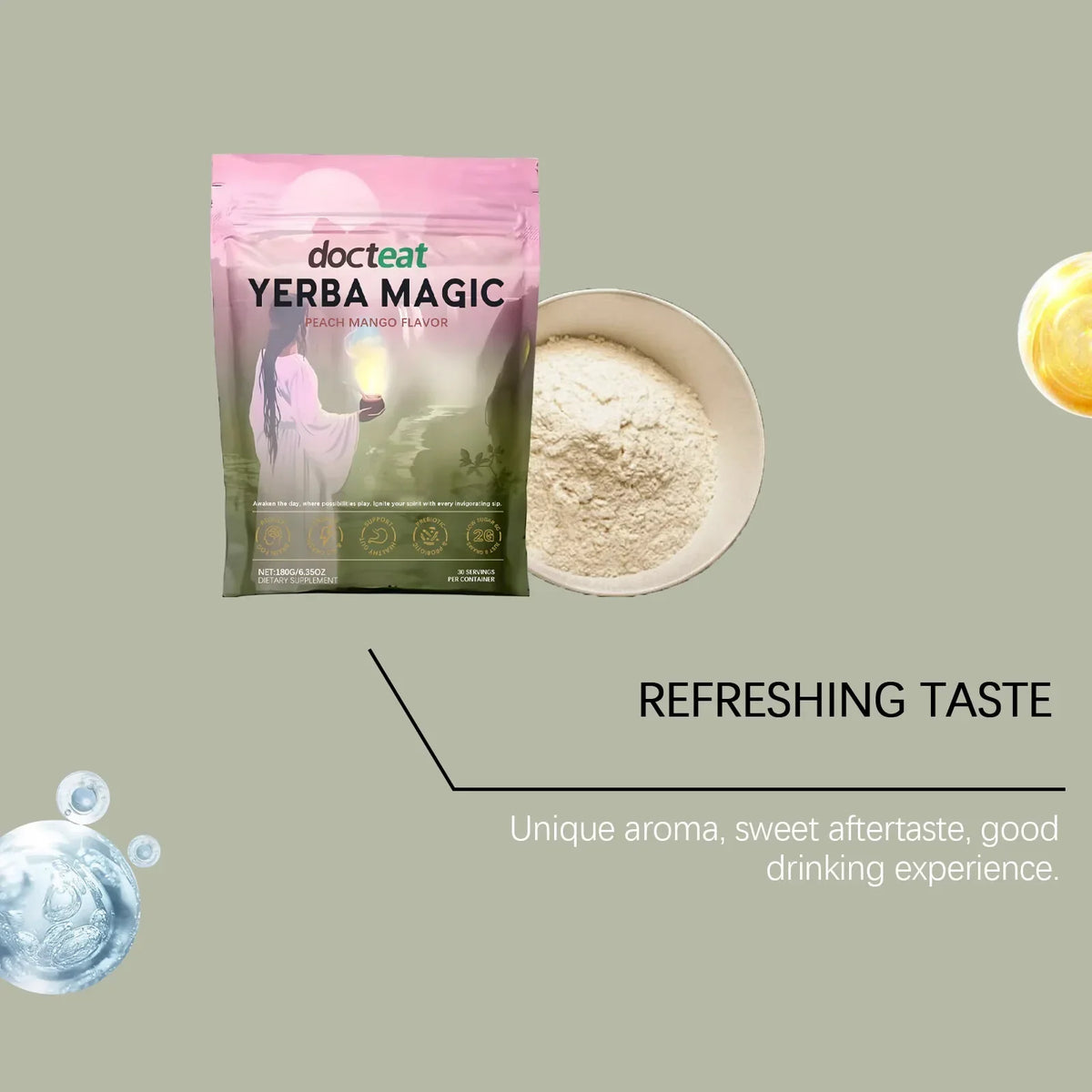 Thermabuild | Instant Yerba Mate Tea Powder - 180g Dietary Supplement for Natural Energy Support and Gut Health - Refreshing Daily Super Drink for Adults - Unisex