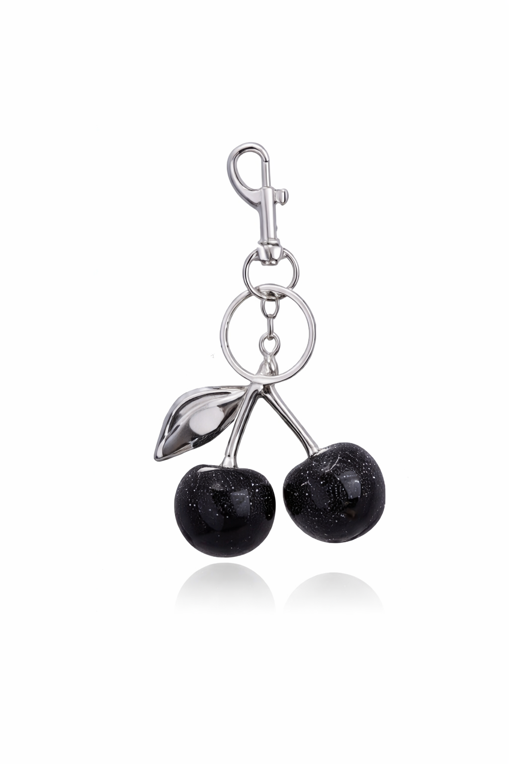 Thermabuild | Black Cherry Bag Charm & Keychain – Silver-Tone Metal