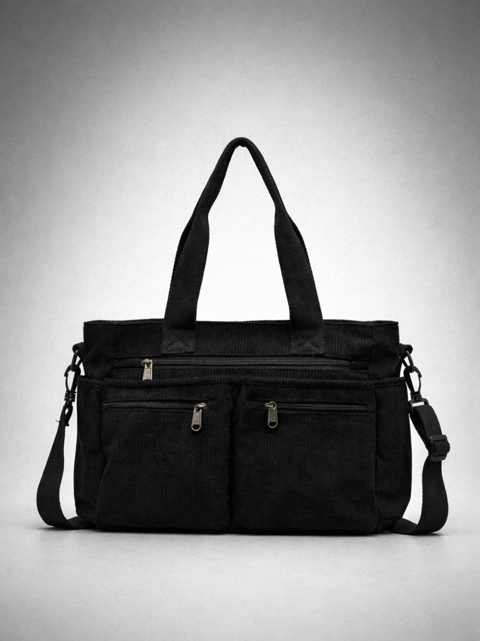Thermabuild | Black Corduroy Tote Bag for University