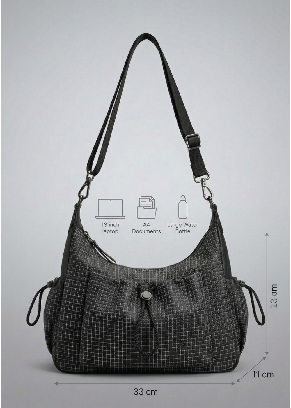 Thermabuild | Black Nylon Handbag for School with Zip