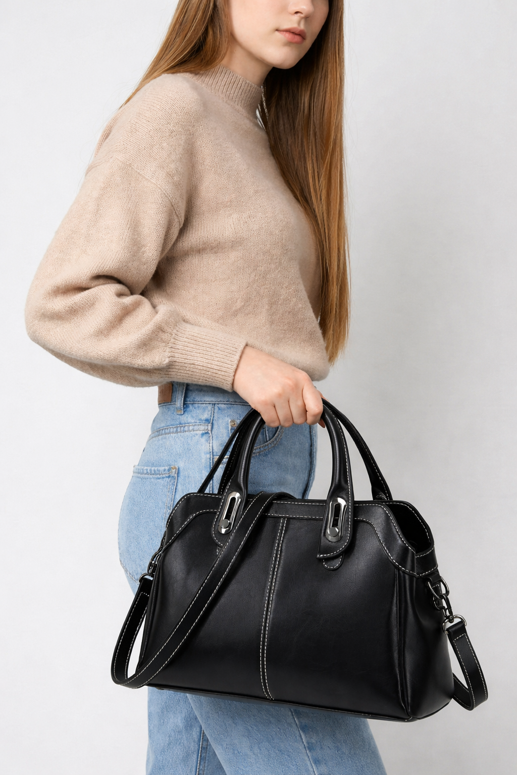Thermabuild | Black leather bag for work