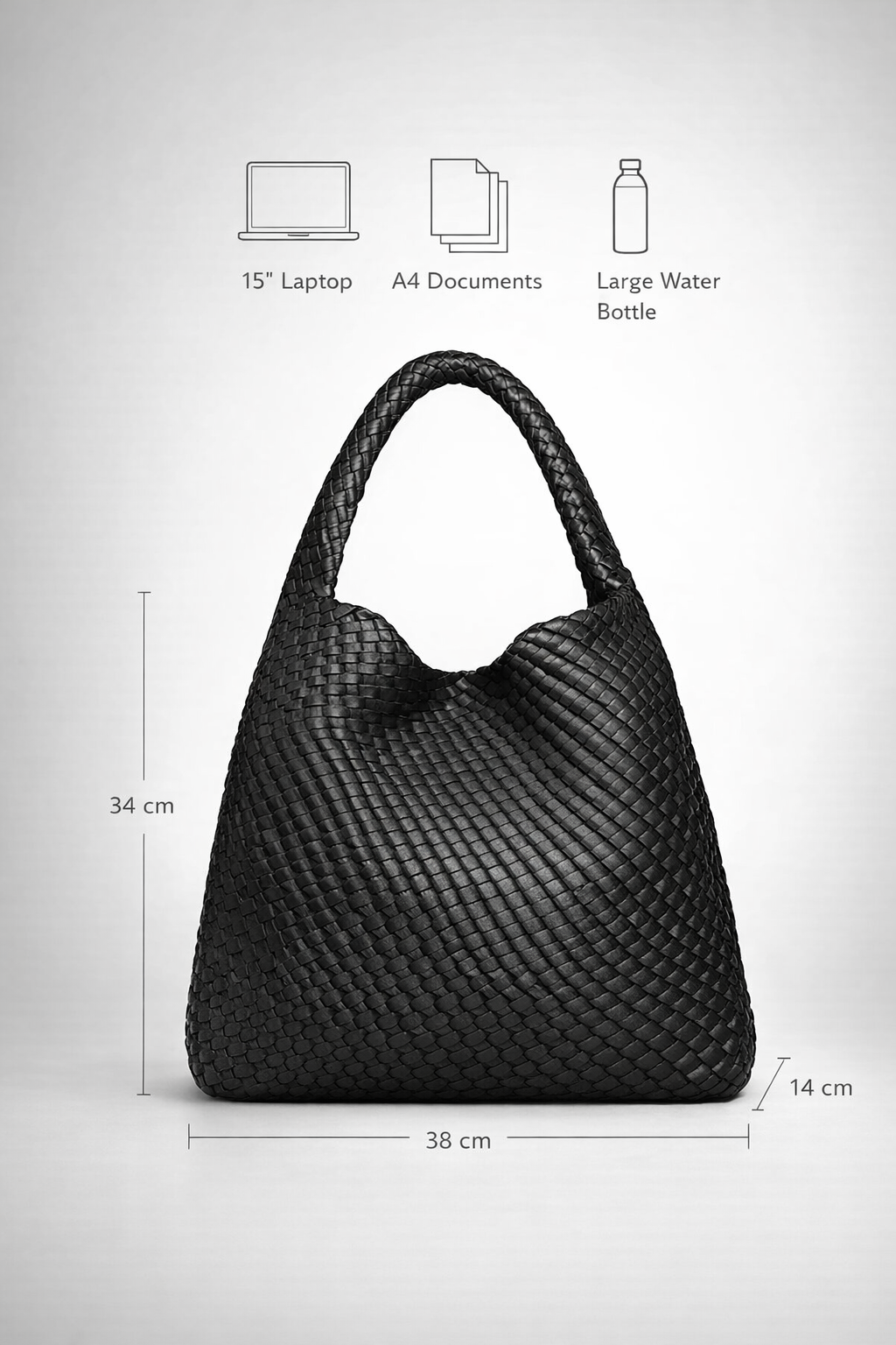 Thermabuild | Black vegan leather work bag