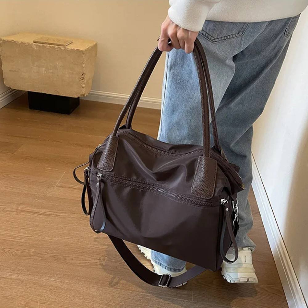 Thermabuild | Brown Nylon Tote Bag for School – Warm & Durable