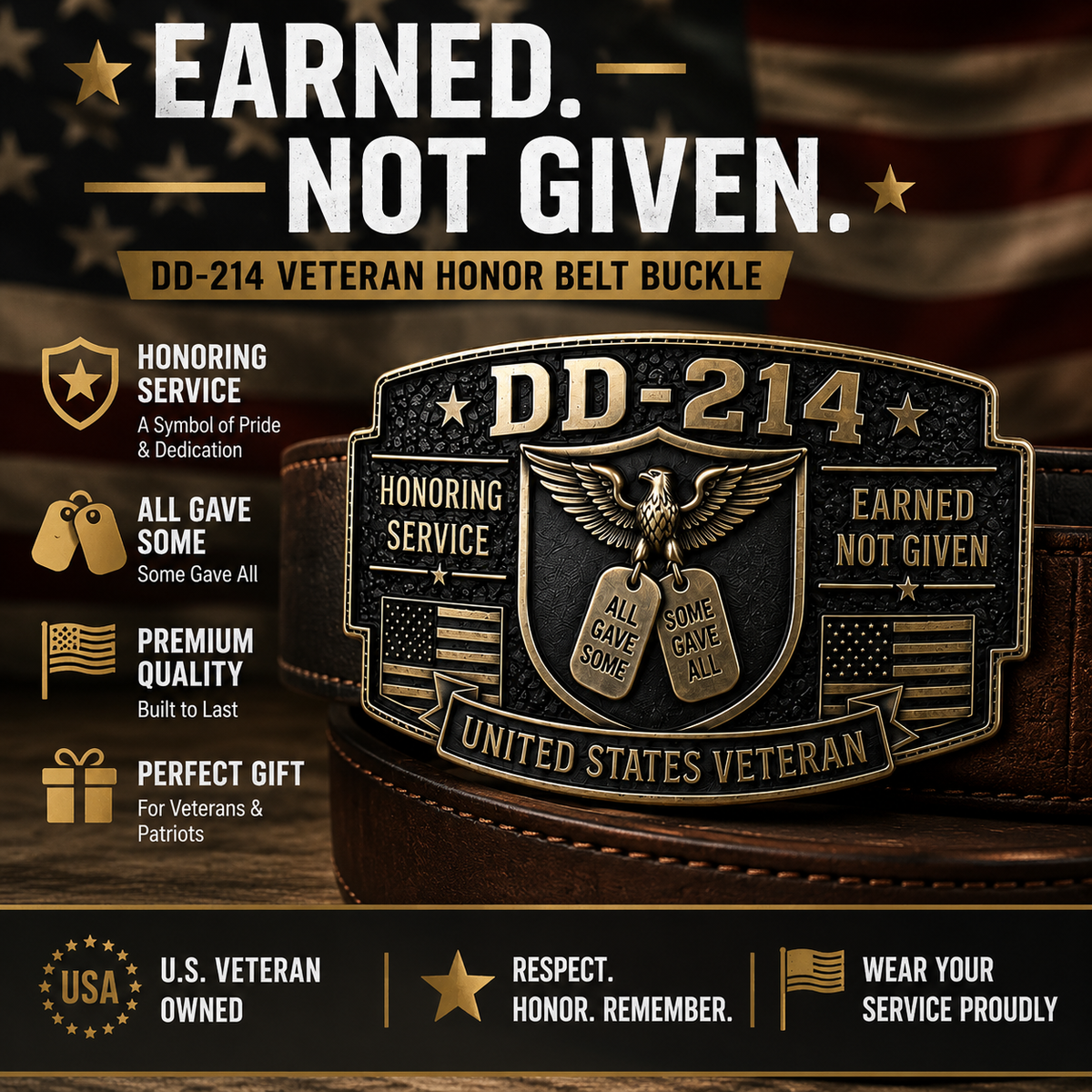 Thermabuild | DD-214 Veteran Belt Buckle