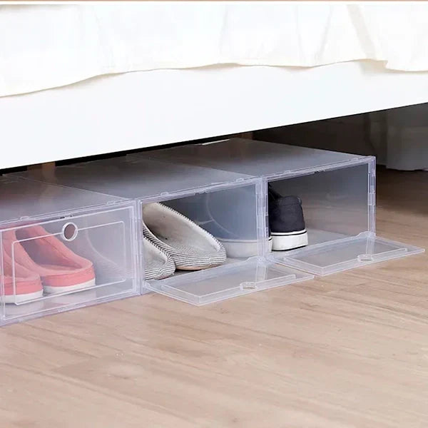 Thermabuild | 6pcs Clear Shoe Box Stackable Plastic Organizer