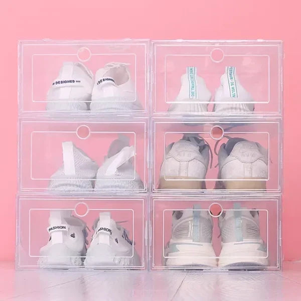 Thermabuild | 6pcs Clear Shoe Box Stackable Plastic Organizer