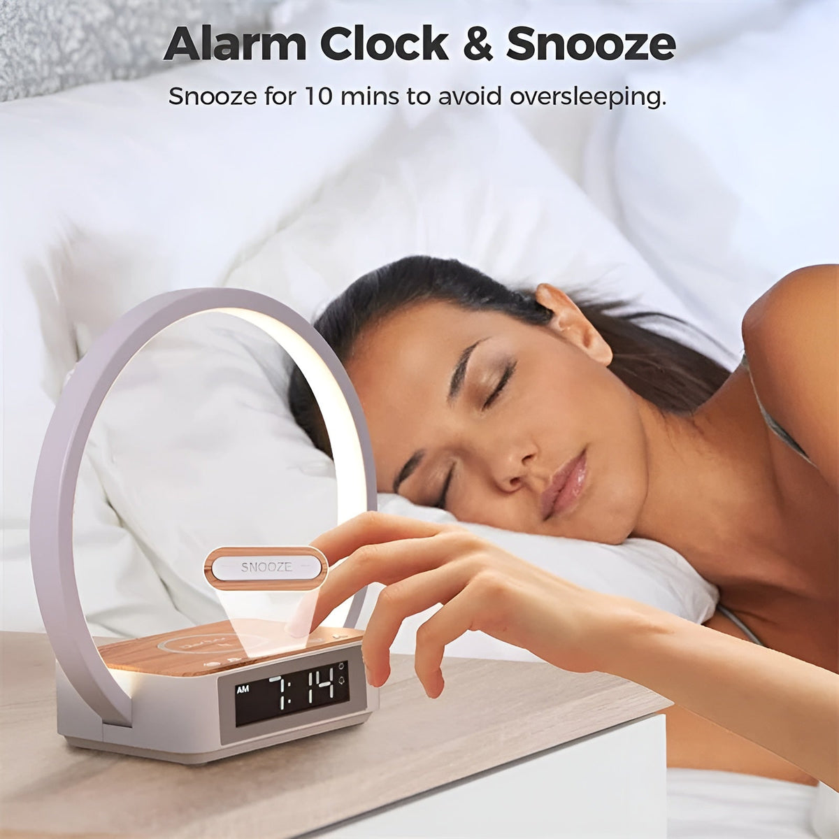 Thermabuild | 3-in-1 Table Lamp – Wireless Charging, Alarm Clock & Touch Control