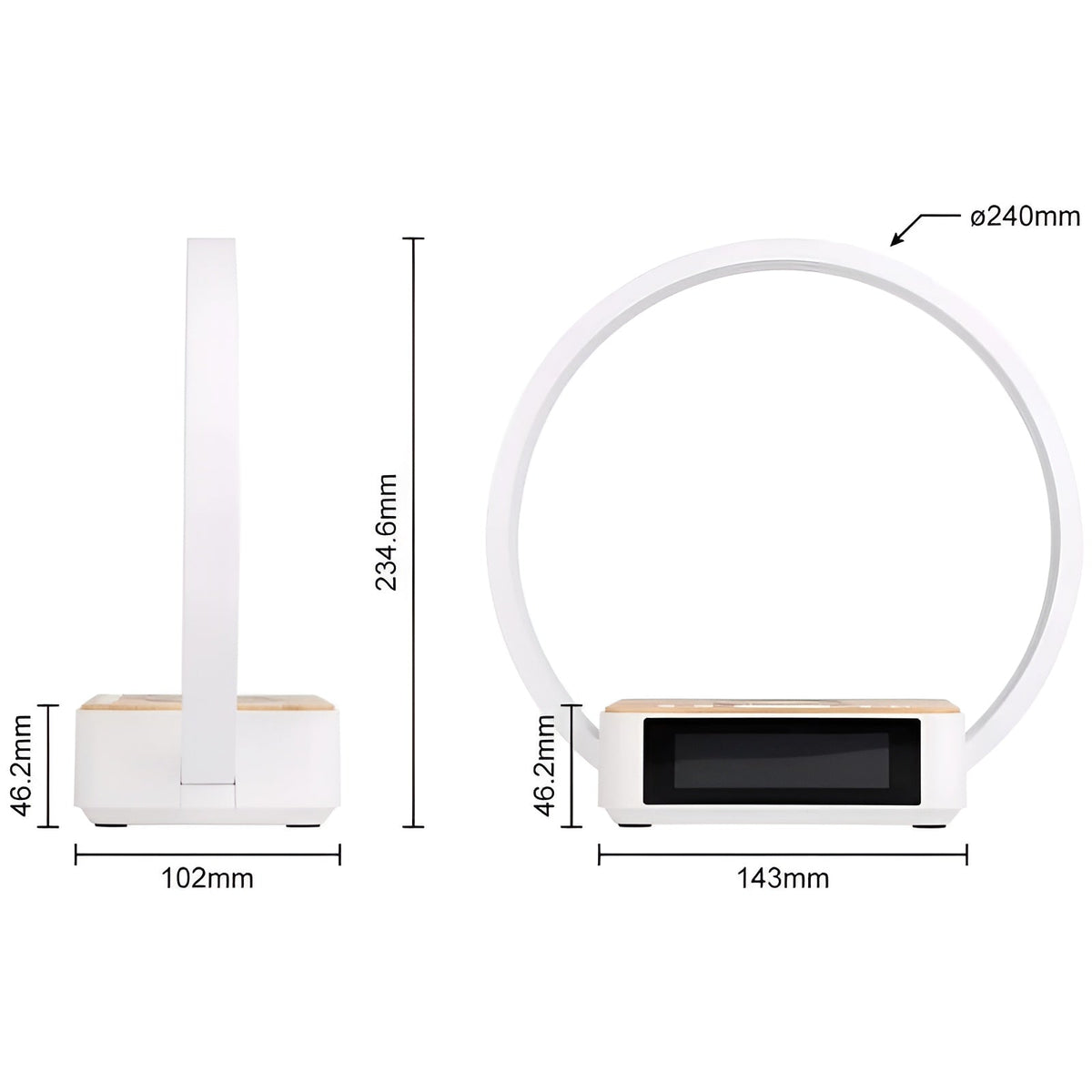 Thermabuild | 3-in-1 Table Lamp – Wireless Charging, Alarm Clock & Touch Control
