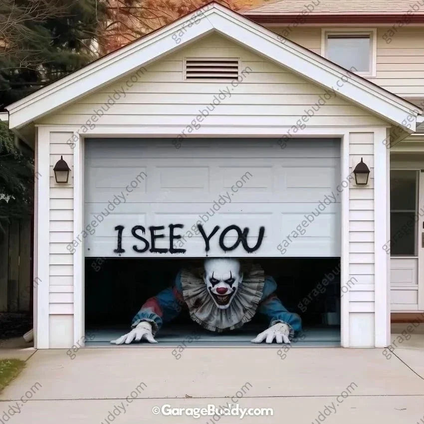 Thermabuild | Peeking Clown Garage Door Cover