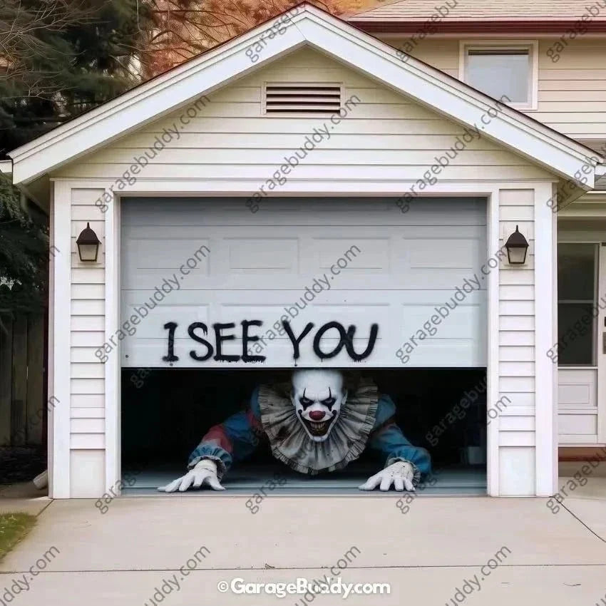 Thermabuild | Peeking Clown Garage Door Cover