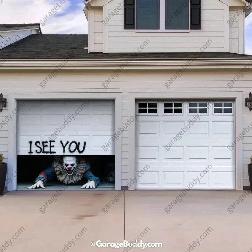 Thermabuild | Peeking Clown Garage Door Cover