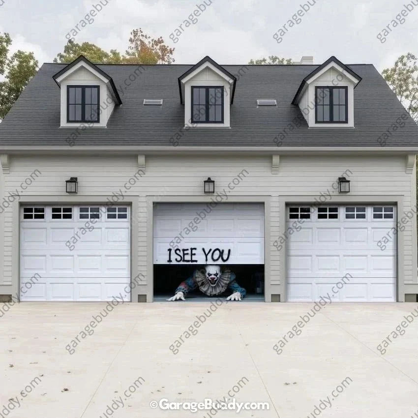 Thermabuild | Peeking Clown Garage Door Cover