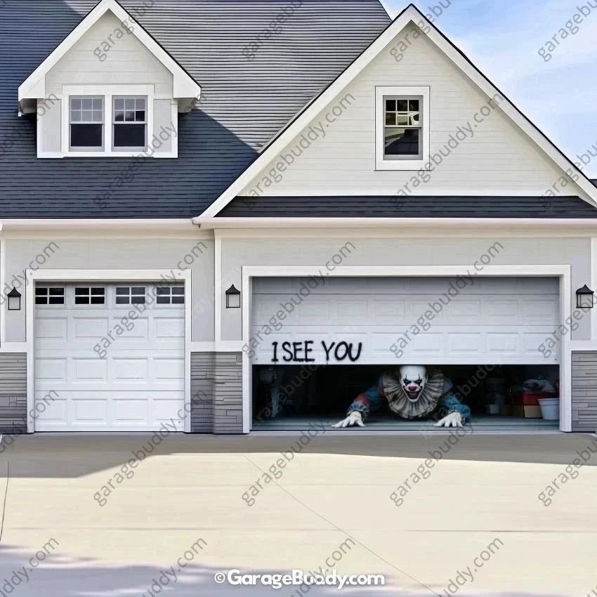 Thermabuild | Peeking Clown Garage Door Cover